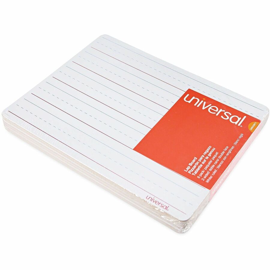 Universal Dry Erase Board - 11.8" (1 ft) Width x 8.8" (0.7 ft) Height - White Melamine Surface - 6 / Pack