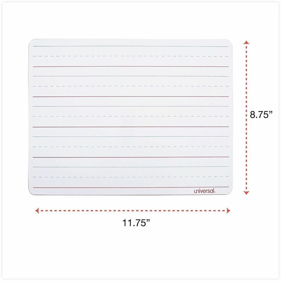 Universal Dry Erase Board - 11.8" (1 ft) Width x 8.8" (0.7 ft) Height - White Melamine Surface - 6 / Pack
