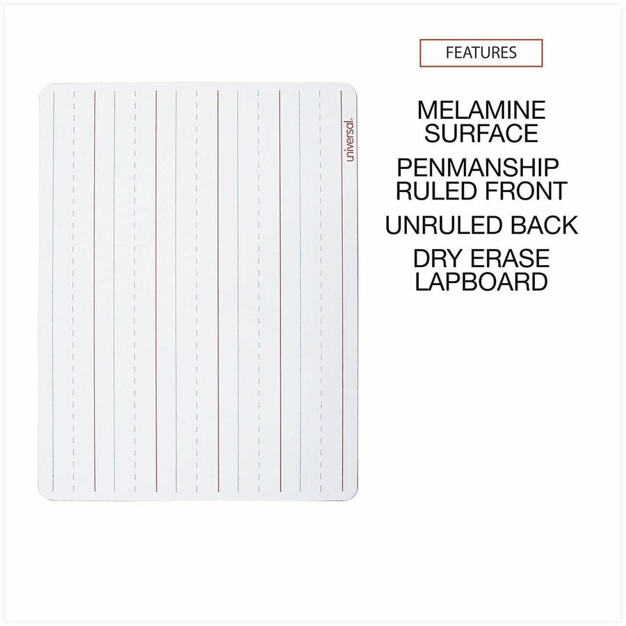 Universal Dry Erase Board - 11.8" (1 ft) Width x 8.8" (0.7 ft) Height - White Melamine Surface - 6 / Pack
