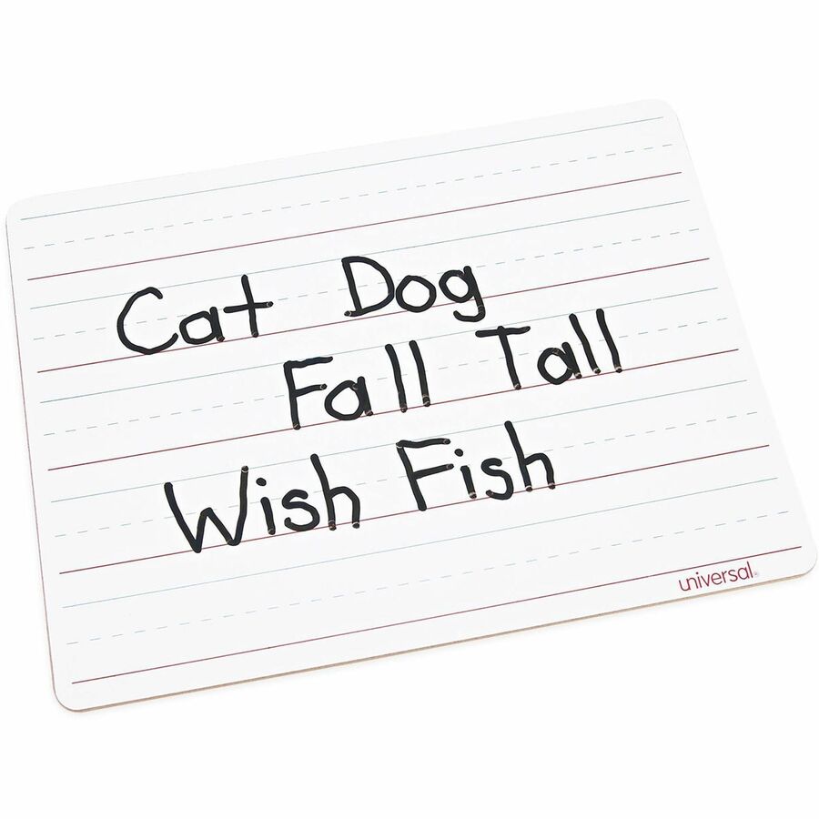 Universal Dry Erase Board - 11.8" (1 ft) Width x 8.8" (0.7 ft) Height - White Melamine Surface - 6 / Pack