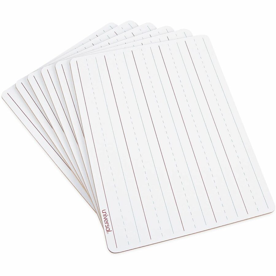 Universal Dry Erase Board - 11.8" (1 ft) Width x 8.8" (0.7 ft) Height - White Melamine Surface - 6 / Pack