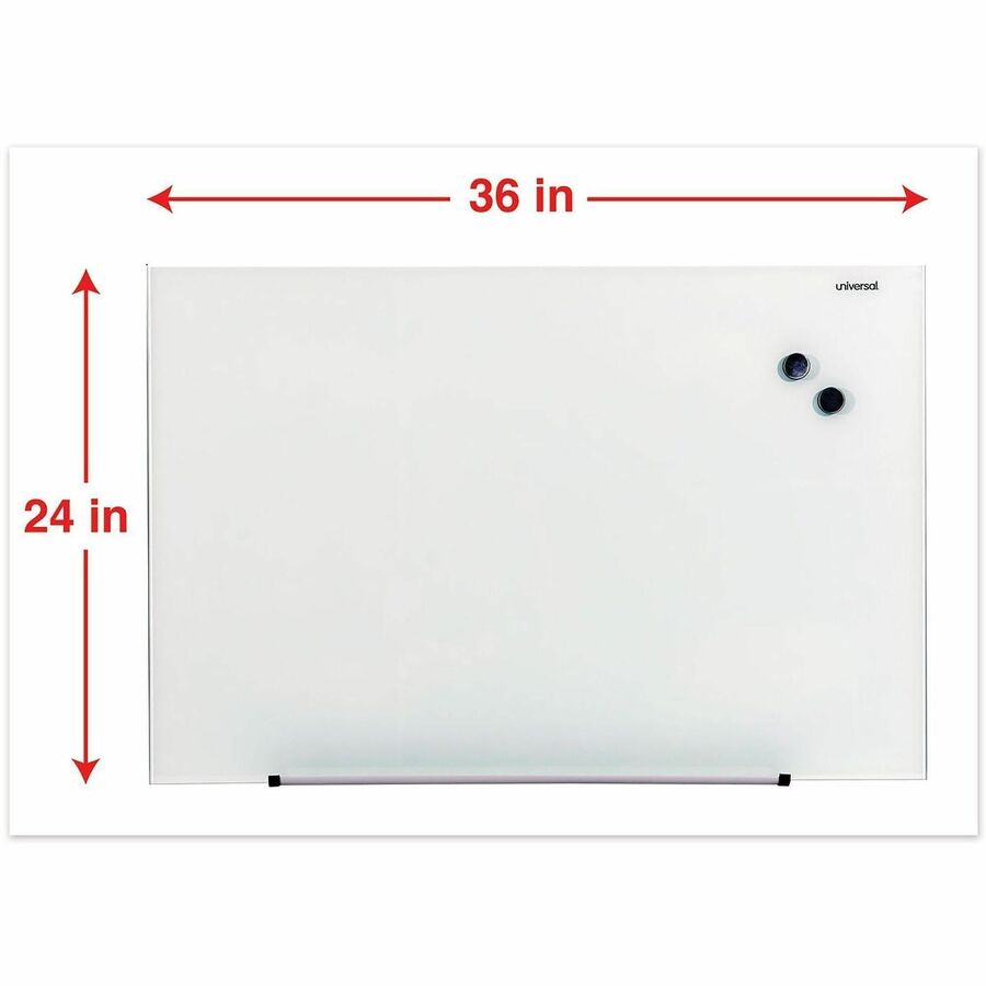 36" (3 ft) Width x 24" (2 ft) Height - Translucent Frost Tempered Glass Surface - Magnetic - 1 Each