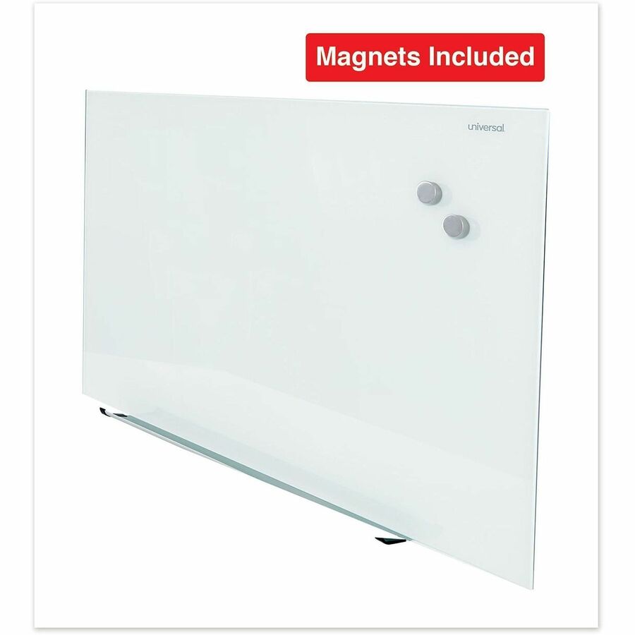48" (4 ft) Width x 36" (3 ft) Height - White Tempered Glass Surface - Magnetic - 1 Each