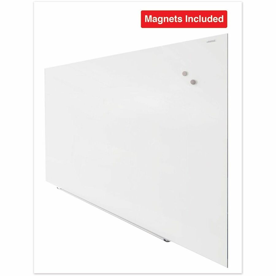 72" (6 ft) Width x 48" (4 ft) Height - White Tempered Glass Surface - Magnetic - 1 Each