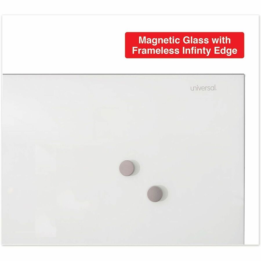 72" (6 ft) Width x 48" (4 ft) Height - White Tempered Glass Surface - Magnetic - 1 Each