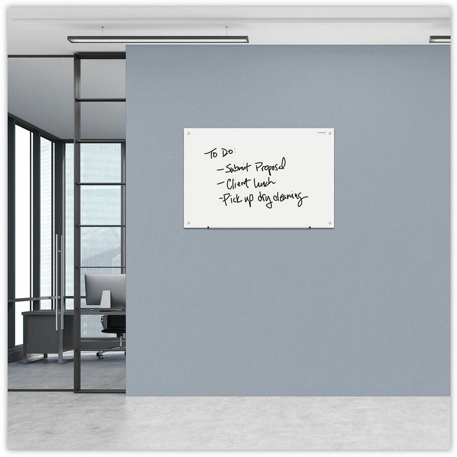36" (3 ft) Width x 24" (2 ft) Height - White Glass Surface - 1 Each