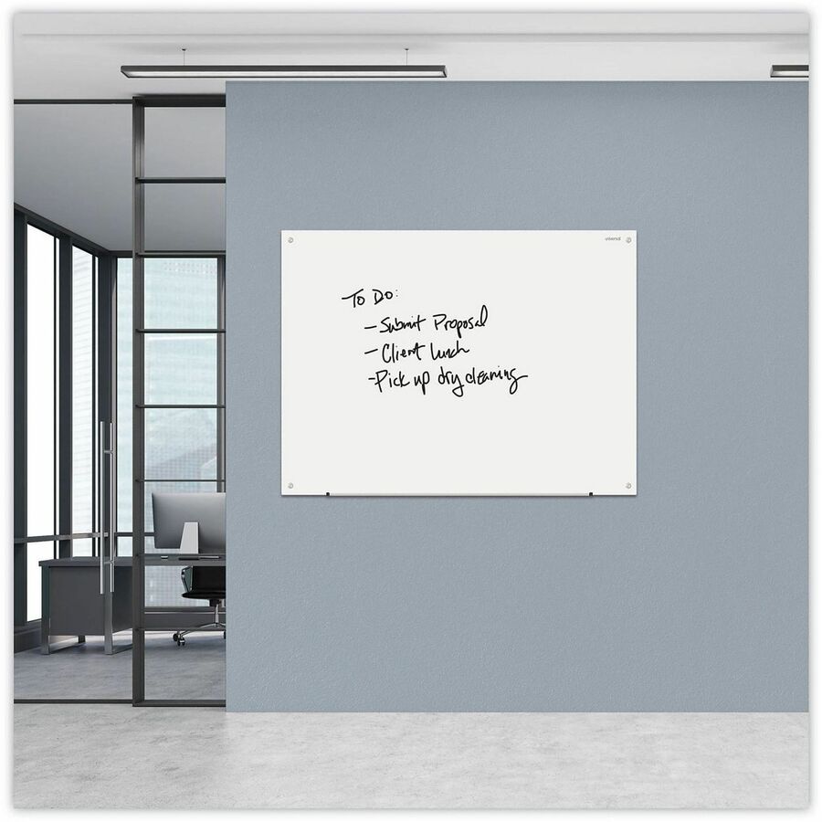 48" (4 ft) Width x 36" (3 ft) Height - White Glass Surface - 1 Each