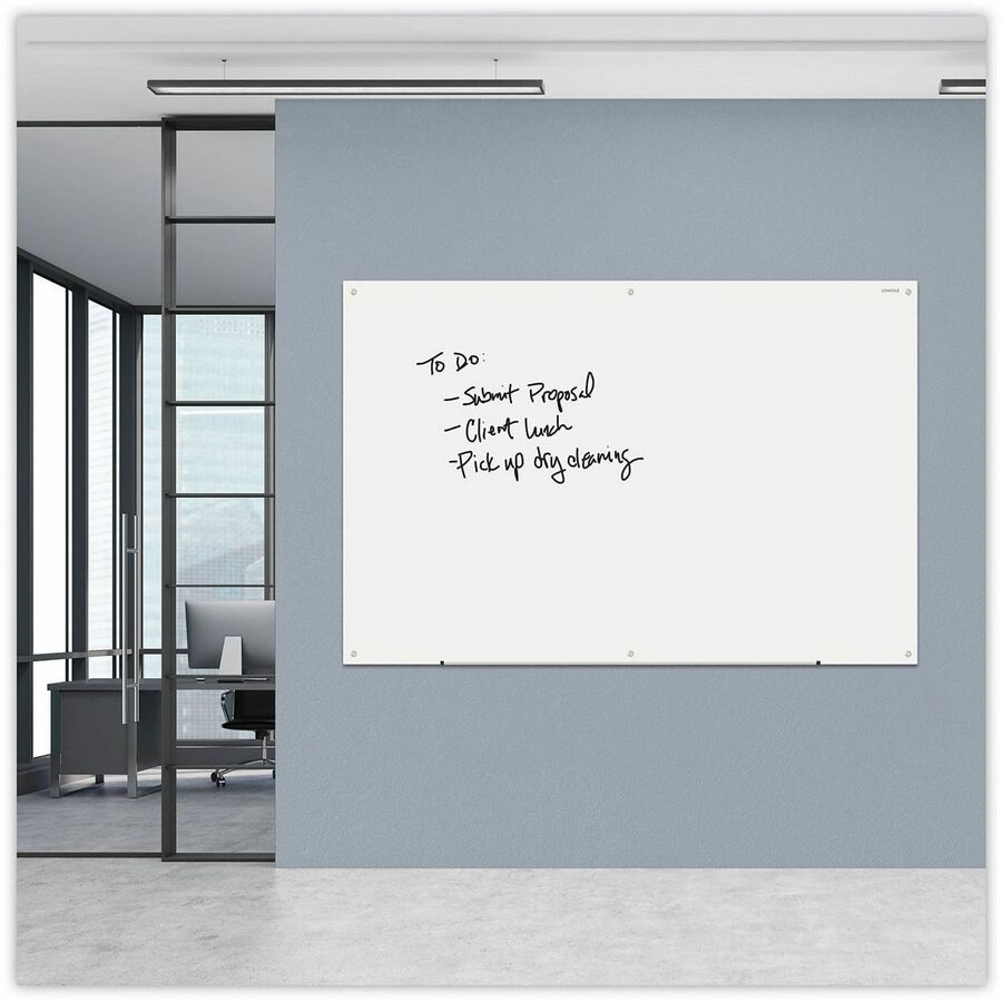 72" (6 ft) Width x 48" (4 ft) Height - White Glass Surface - 1 Each