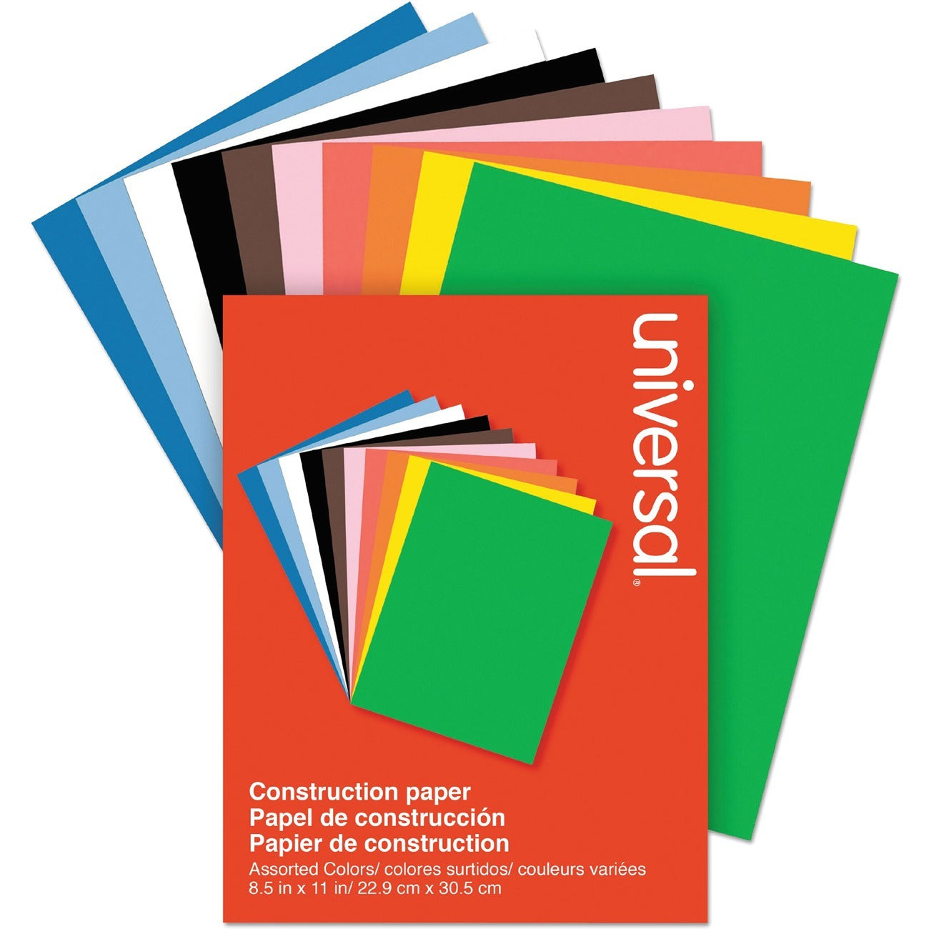 Art Project, Classroom, Craft, Poster, Display, School, Home Project - 9" x 12" - 76 lb Basis Weight - Black, Blue, Brown, Green, Orange, Pink, Purple, White - Paper - 200 / Pack