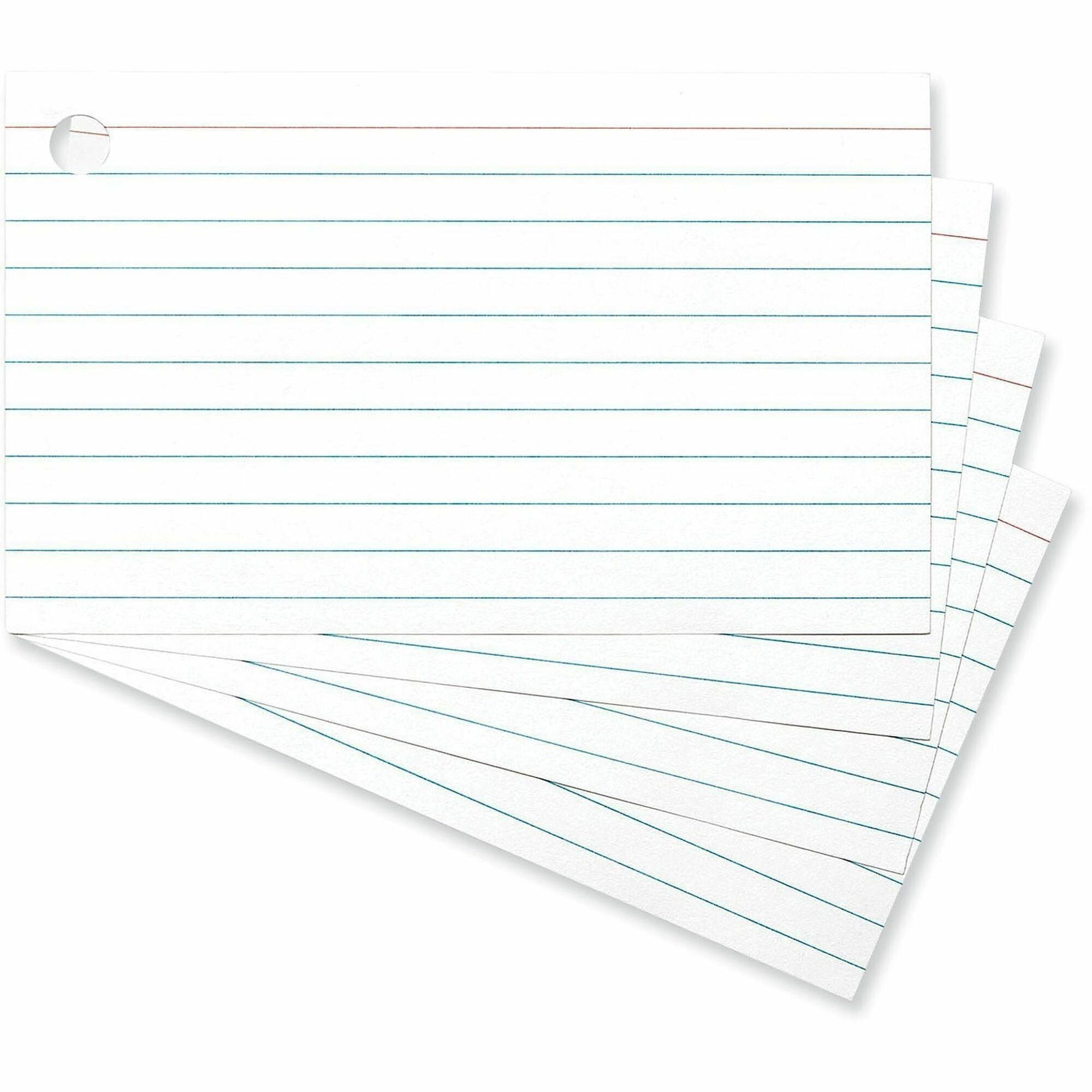 4" Width x 6" Length - Ruled - 100 / Pack
