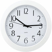 Universal Wall Clock - Analog - Quartz - White Main Dial - White Case - Plastic - Modern Style