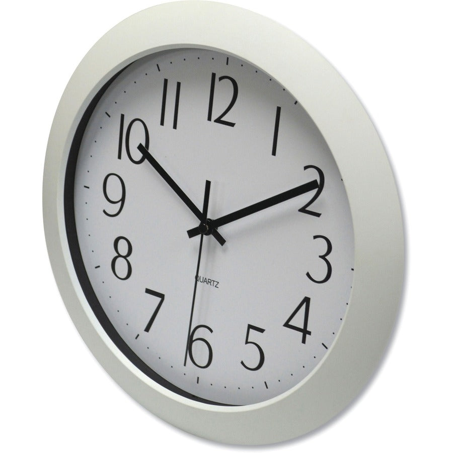 Universal Wall Clock - Analog - Quartz - White Main Dial - White Case - Plastic - Modern Style