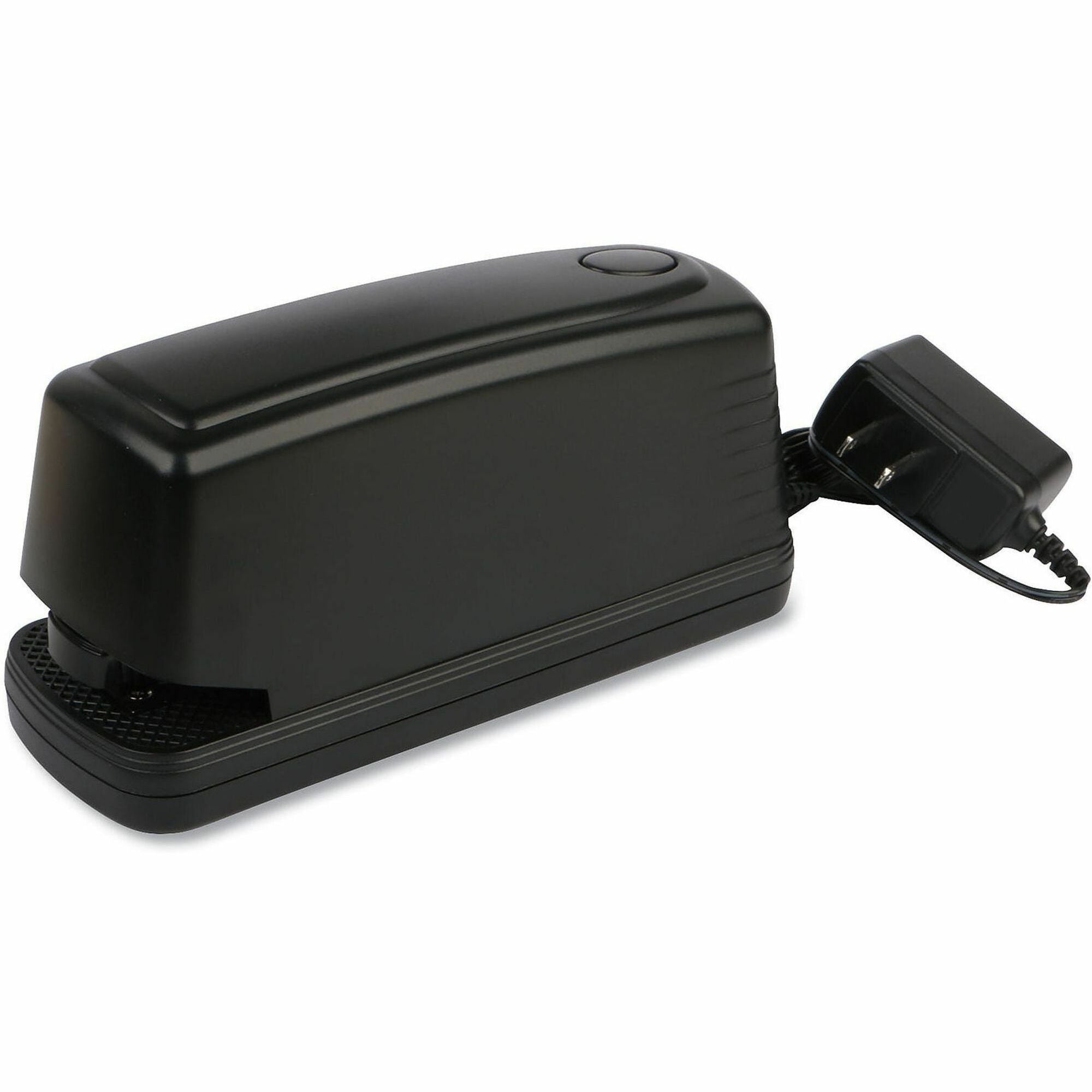 Universal Electric Stapler - Staples Upto 20 Sheet - Holds Upto 210 Staple - Full Strip - Staple Size: 0.50" - 0.50" Throat Depth - 0.50" Crown Width - Front Loading - Black - Metal, Plastic - 1 Each