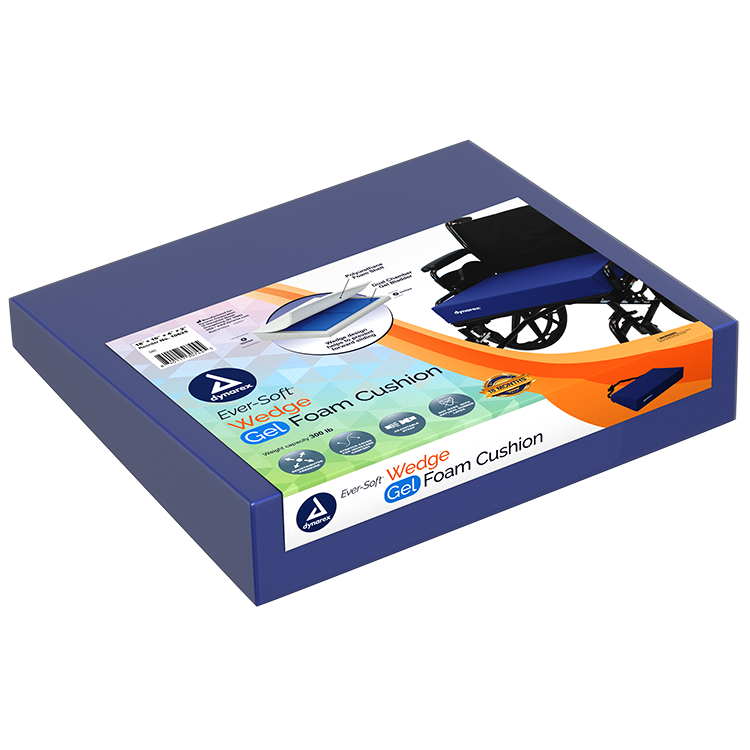 Ever-Soft Wedge Gel-Foam Cushion, 20" x 16" x 4" x 2", Single, 1 Quantity per Box (Image for Reference Only – May Not Reflect Exact Size)