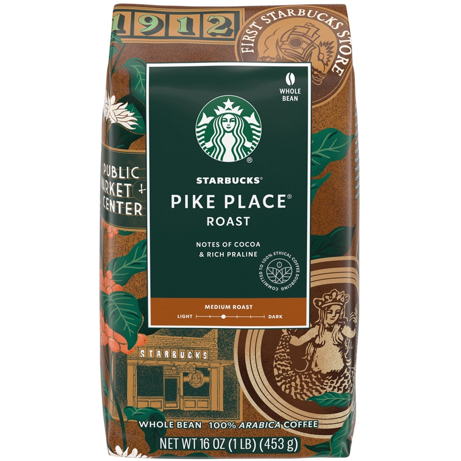Medium - 16 oz - Whole Bean - Pike Place - 1 Each