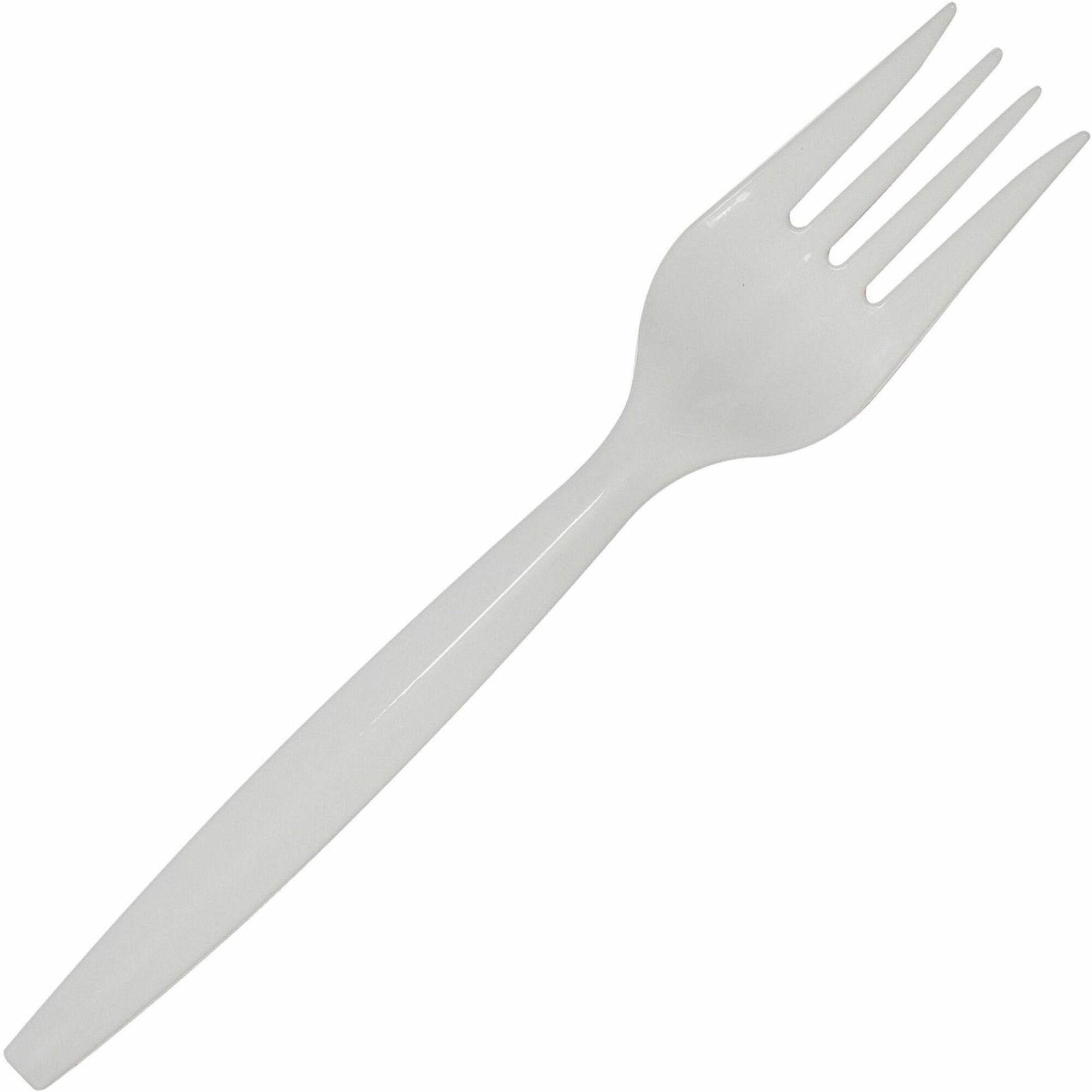 Fork - 1 x Fork - Disposable - White - 40/Pack - 24 / Carton