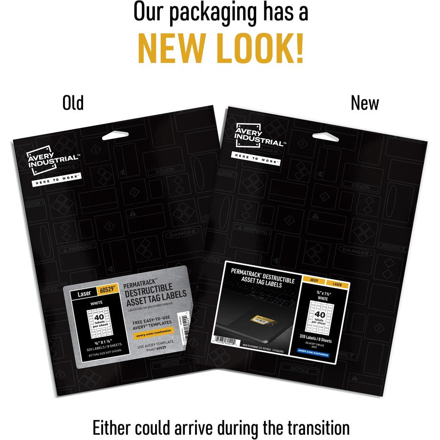 Avery&reg; PermaTrack Destructible Asset Tag Labels, 3/4" x 1-1/2" , 320 Asset Tags