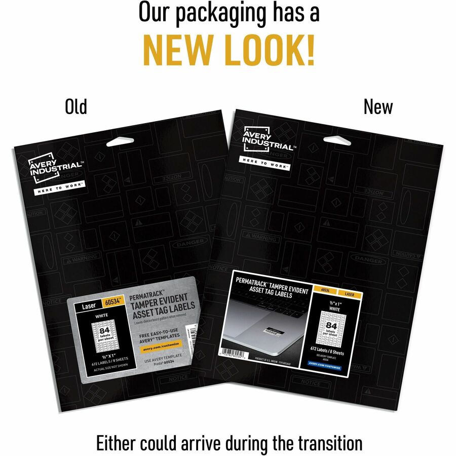 Avery&reg; PermaTrack Tamper-Evident Asset Tag Labels, 1/2" x 1" , 672 Asset Tags