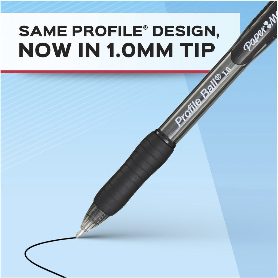 Paper Mate Profile 1.0mm Ballpoint Pens - 1 mm Medium Conical Pen Point - Retractable - Red Ink - Red Barrel - 1 Dozen