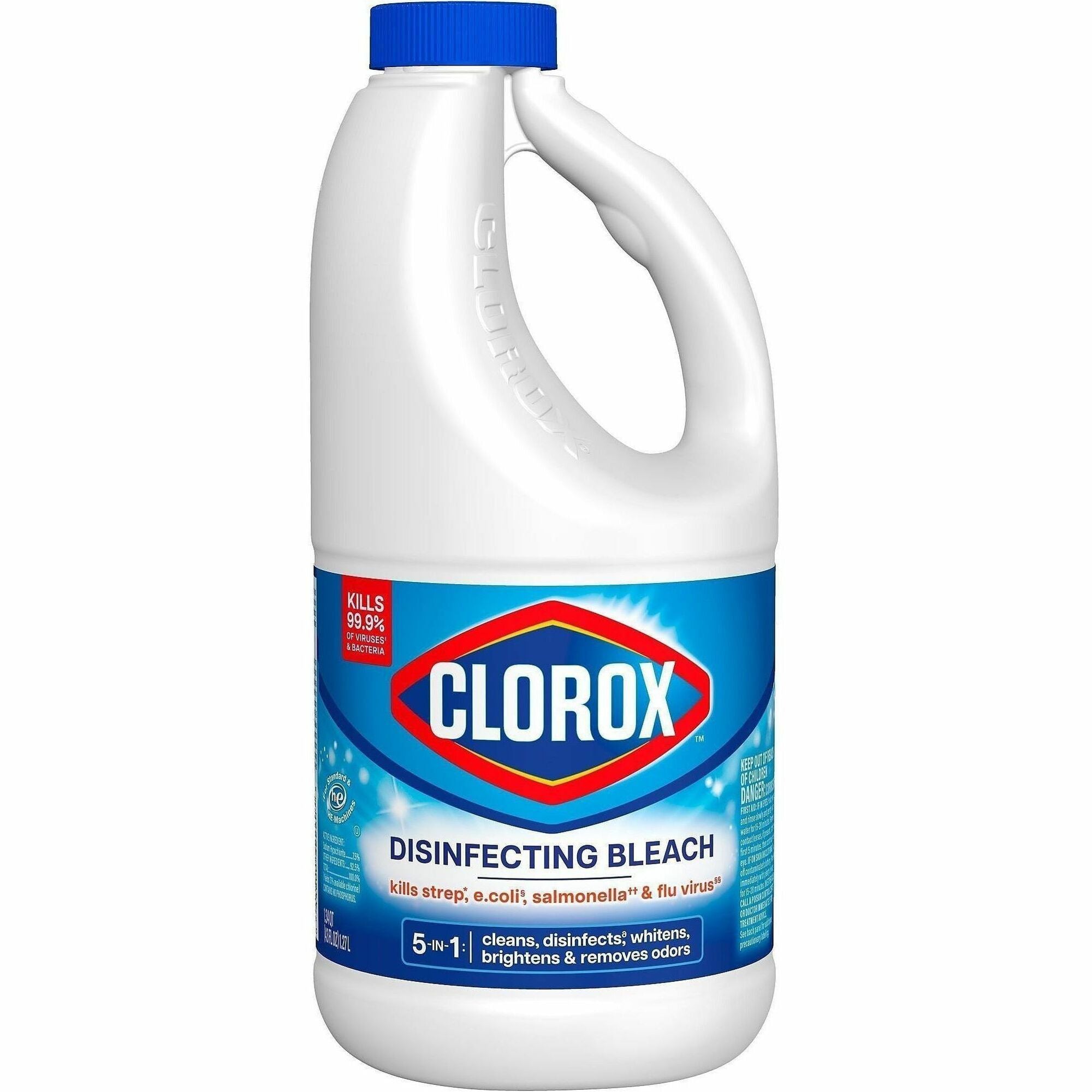 Clorox Disinfecting Bleach, Concentrated Liquid, Regular Scent, 43 fl oz (1.3 quart), Clear, 1 Each