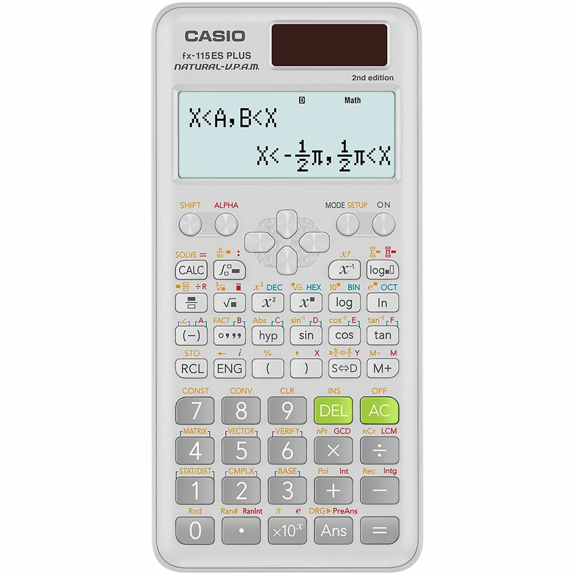 Hard Case, Auto Power Off, Dual Power, Textbook Display - 4 Line(s) - 16 Digits - Battery/Solar Powered - 1 - 1" Height x 3.3" Width x 6.5" Length - White - 1 Each