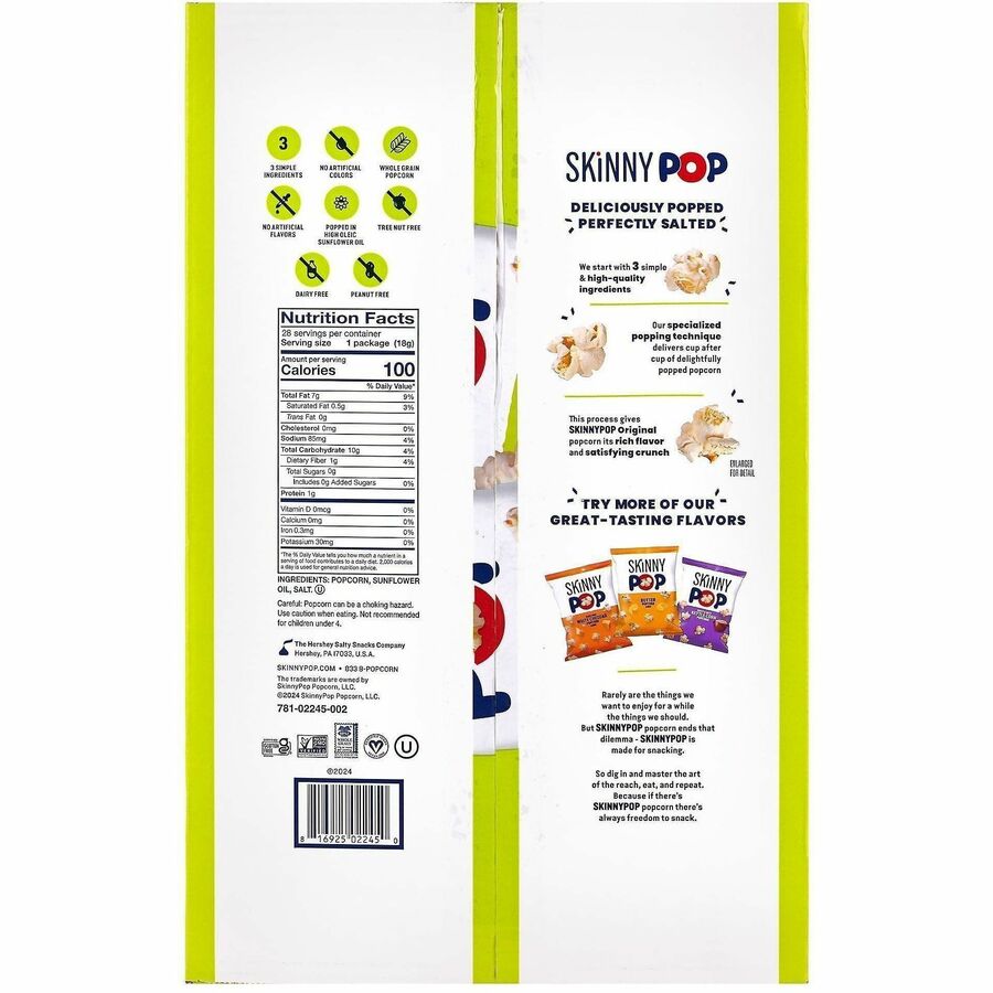 Gluten-free, Dairy-free, Peanut-free, Tree-nut Free, Preservative-free, No Artificial Flavor, Trans Fat Free - Original - 0.65 oz - 1 Carton