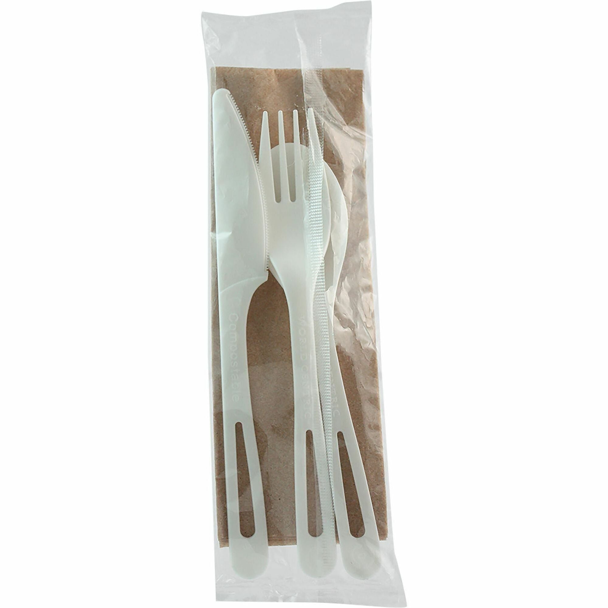 Cutlery Set - 1 x Spoon - 1 x Fork - 1 x Knife - Dishwasher Safe - Light Beige - 250 / Carton