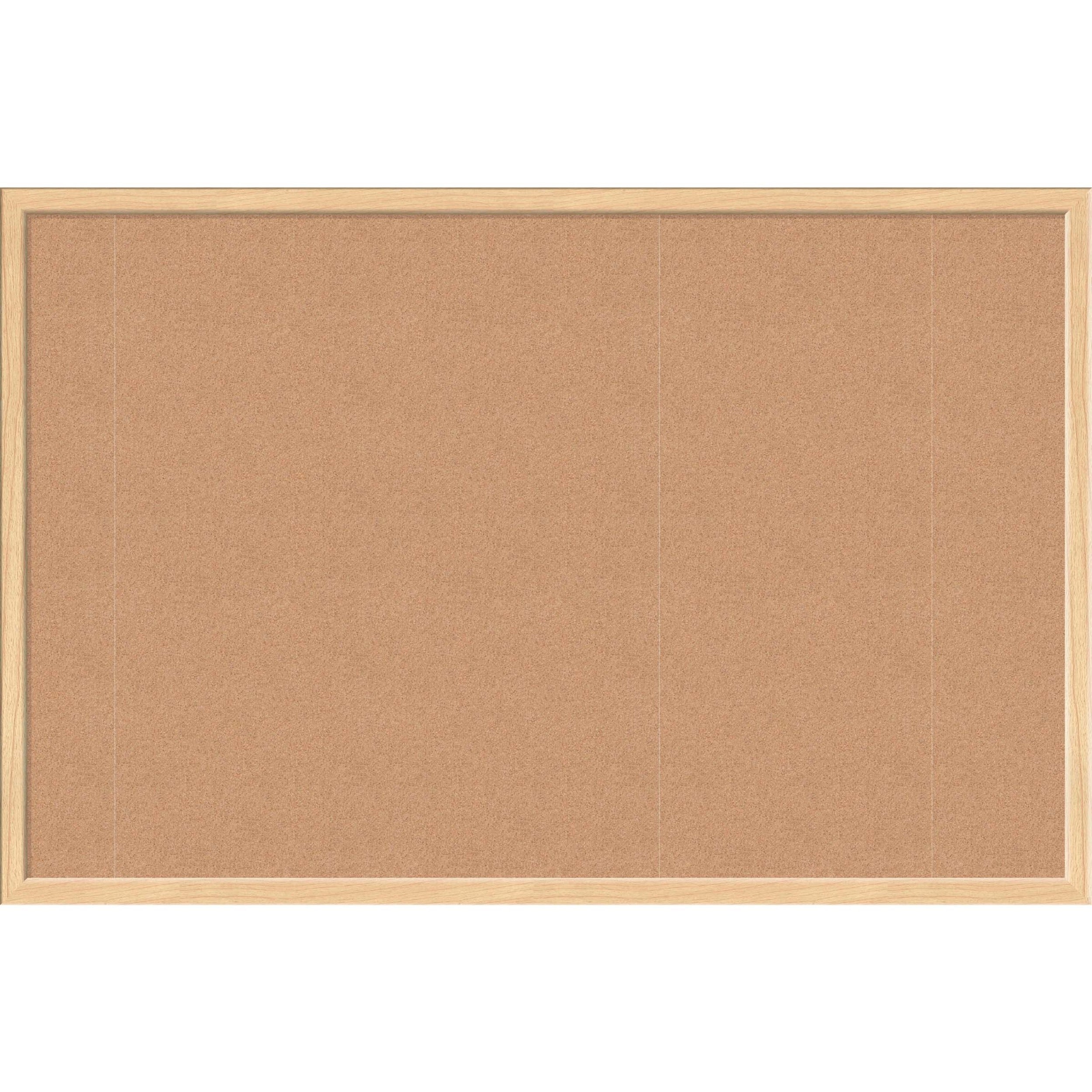 U Brands Cork Bulletin Board - 24" Board Height x 36" Board Width - Natural Cork Surface - Self-healing, Durable, Mounting System, Tackable, Sturdy - Birch Wood Frame - 1 Each