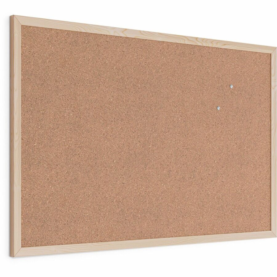 U Brands Cork Bulletin Board - 24" Board Height x 36" Board Width - Natural Cork Surface - Self-healing, Durable, Mounting System, Tackable, Sturdy - Birch Wood Frame - 1 Each