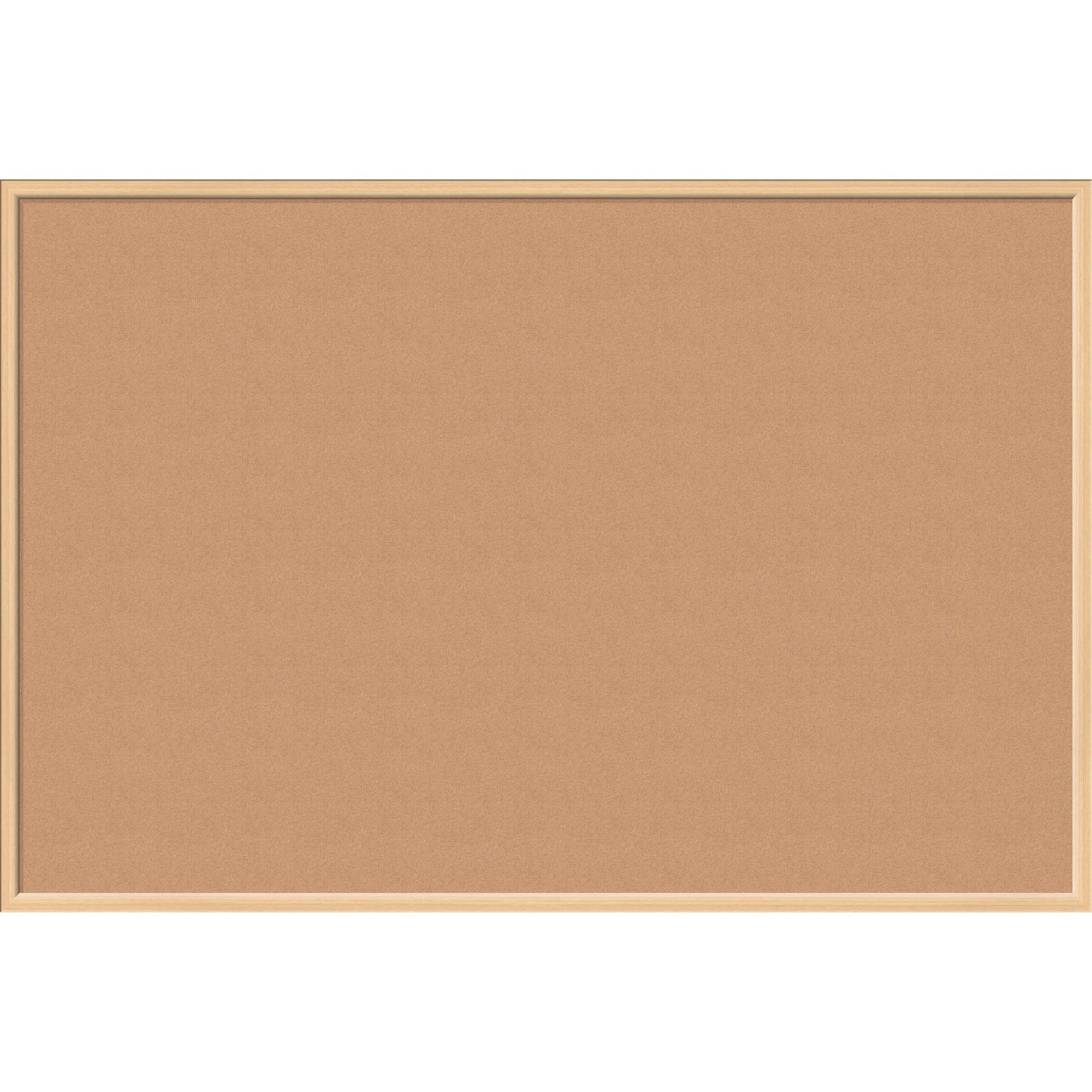 U Brands Cork Bulletin Board - 48" Board Height x 72" Board Width - Natural Cork Surface - Self-healing, Durable, Mounting System, Tackable, Sturdy - Birch Wood Frame - 1 Each
