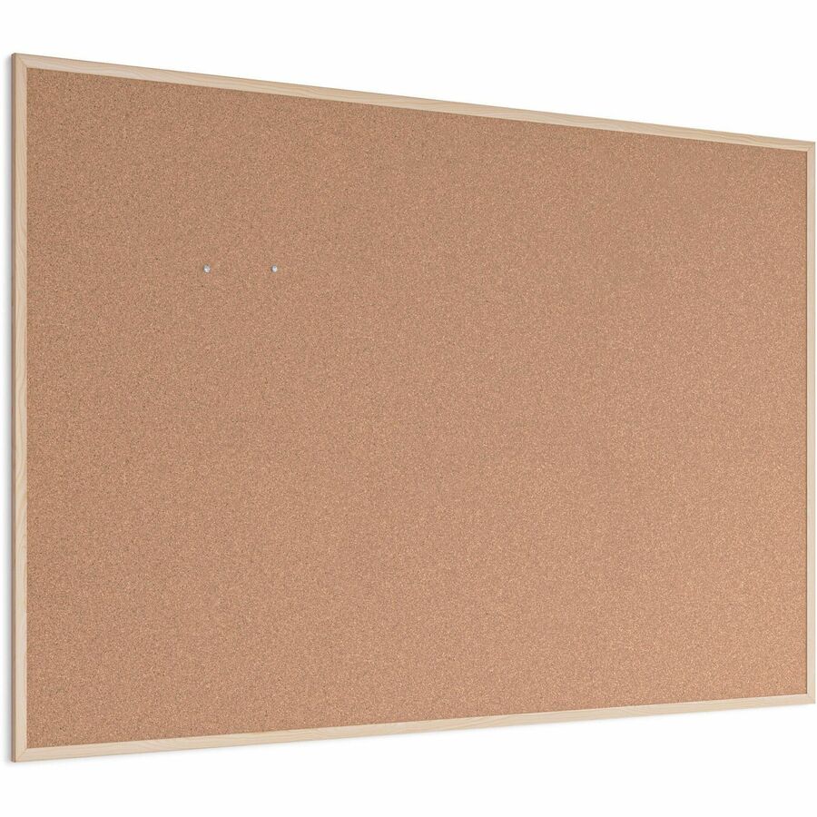 U Brands Cork Bulletin Board - 48" Board Height x 72" Board Width - Natural Cork Surface - Self-healing, Durable, Mounting System, Tackable, Sturdy - Birch Wood Frame - 1 Each