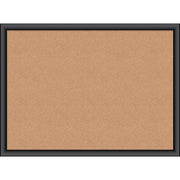 U Brands Cork Bulletin Board - Natural Cork Surface - Self-healing, Durable, Mounting System, Tackable, Sturdy - Black Wood Frame - 1