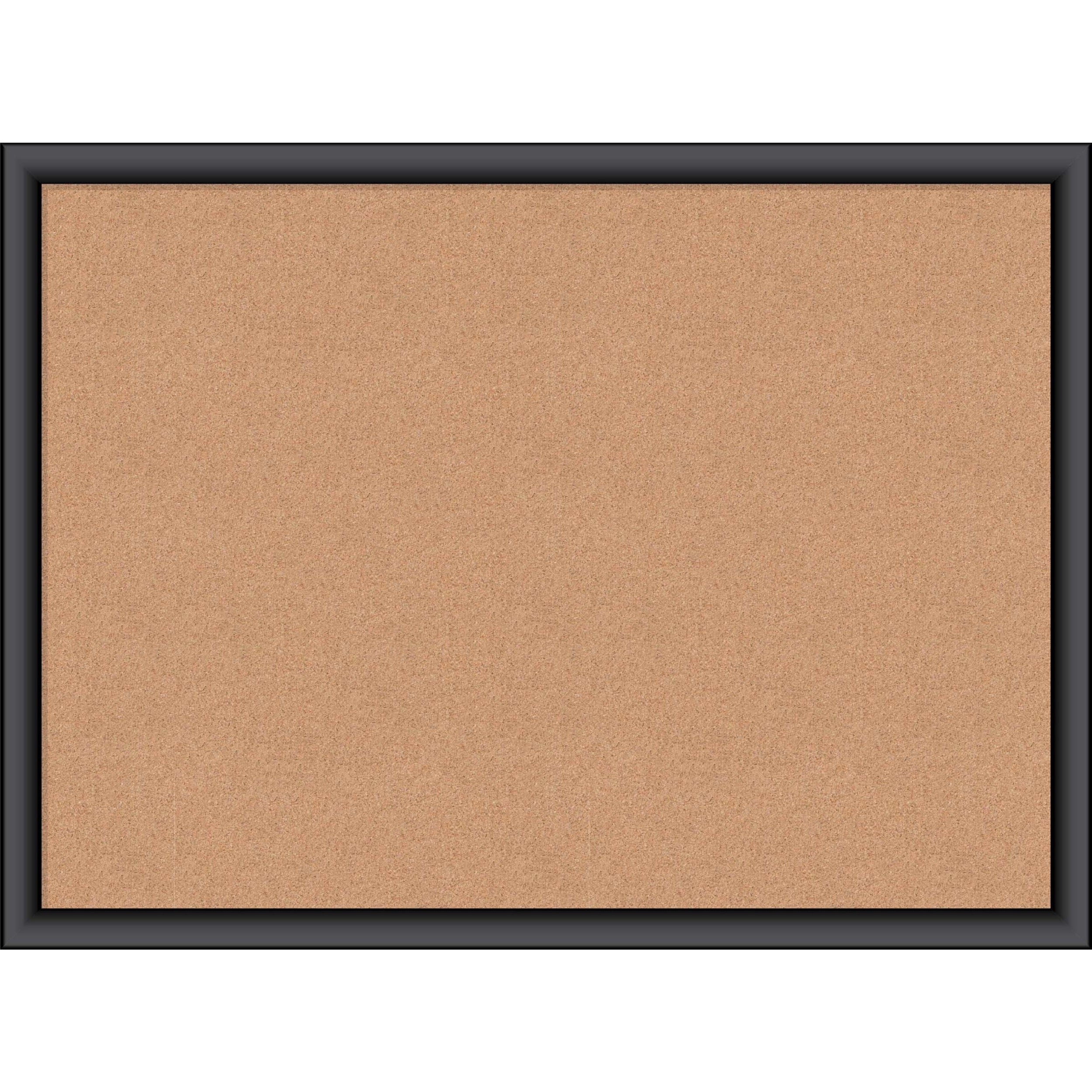 U Brands Cork Bulletin Board - Natural Cork Surface - Self-healing, Durable, Mounting System, Tackable, Sturdy - Black Wood Frame - 1