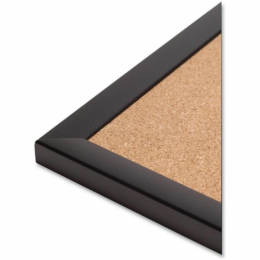 U Brands Cork Bulletin Board - Natural Cork Surface - Self-healing, Durable, Mounting System, Tackable, Sturdy - Black Wood Frame - 1