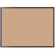 U Brands Cork Bulletin Board - 36" Board Height x 48" Board Width - Natural Cork Surface - Self-healing, Durable, Mounting System, Tackable, Sturdy - Black Wood Frame - 1 Each
