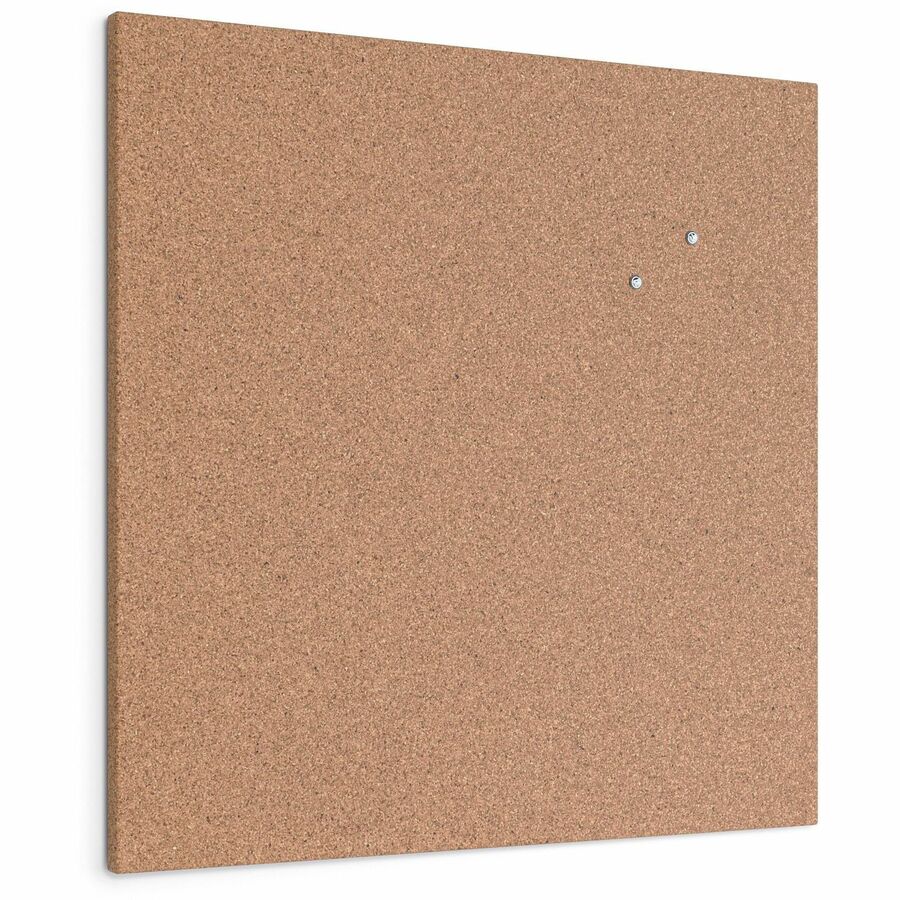 U Brands Frameless Cork Canvas Bulletin Board - 24" Board Height x 24" Board Width - Natural Cork Surface - Self-healing, Durable, Mounting System, Tackable, Frameless - 1 Each