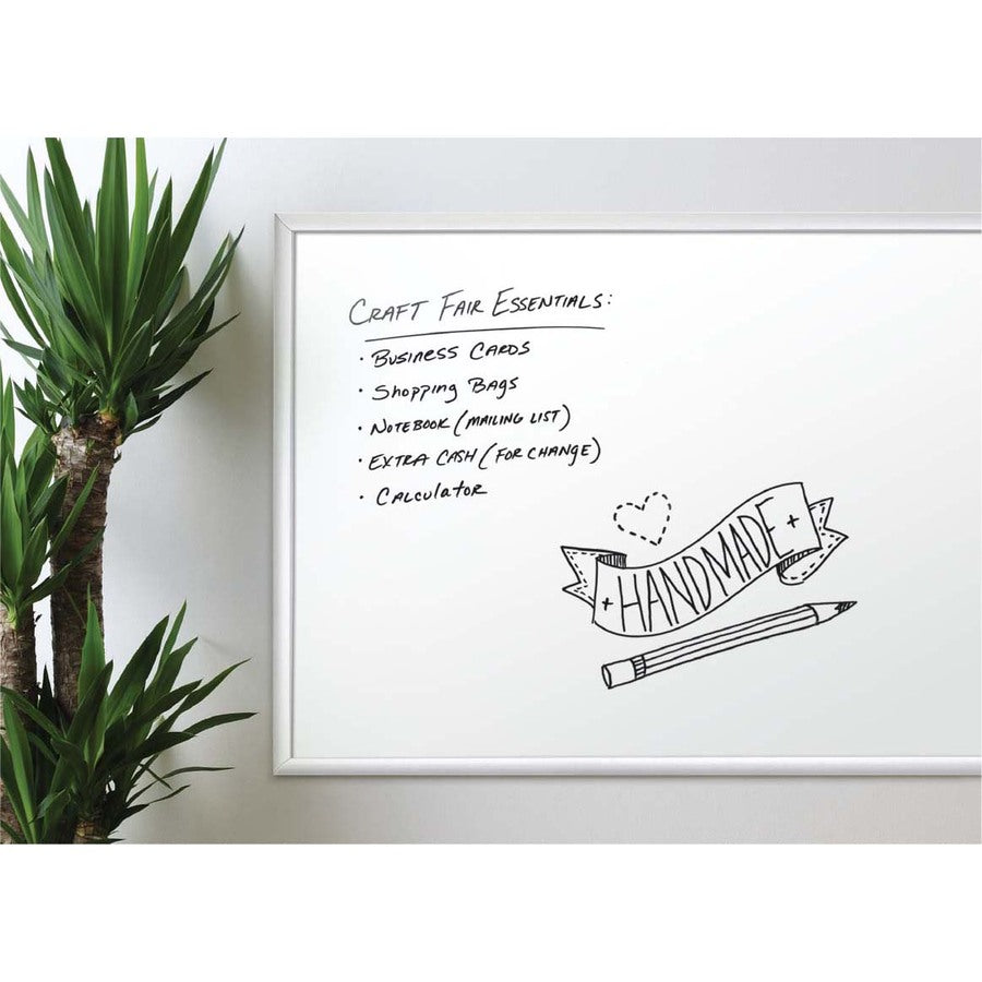 U Brands Melamine Non-Magnetic Dry-Erase Board - 48" (4 ft) Width x 36" (3 ft) Height - White Melamine Surface - Silver Aluminum Frame - Rectangle - Horizontal/Vertical - 1 Each