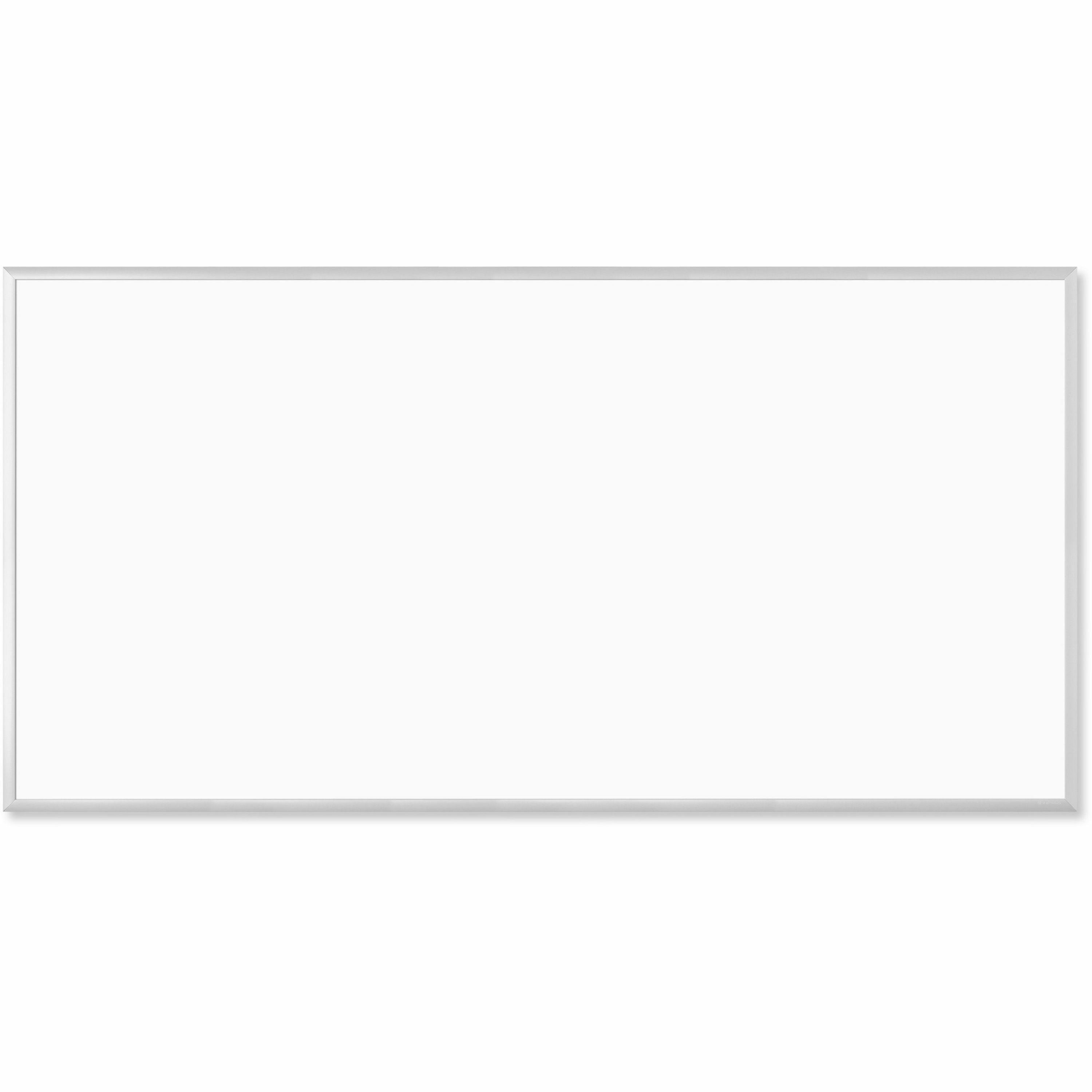 U Brands Magnetic Dry-Erase Board - 96" (8 ft) Width x 48" (4 ft) Height - White Painted Steel Surface - Silver Aluminum Frame - Rectangle - Horizontal/Vertical - Magnetic - 1 Each