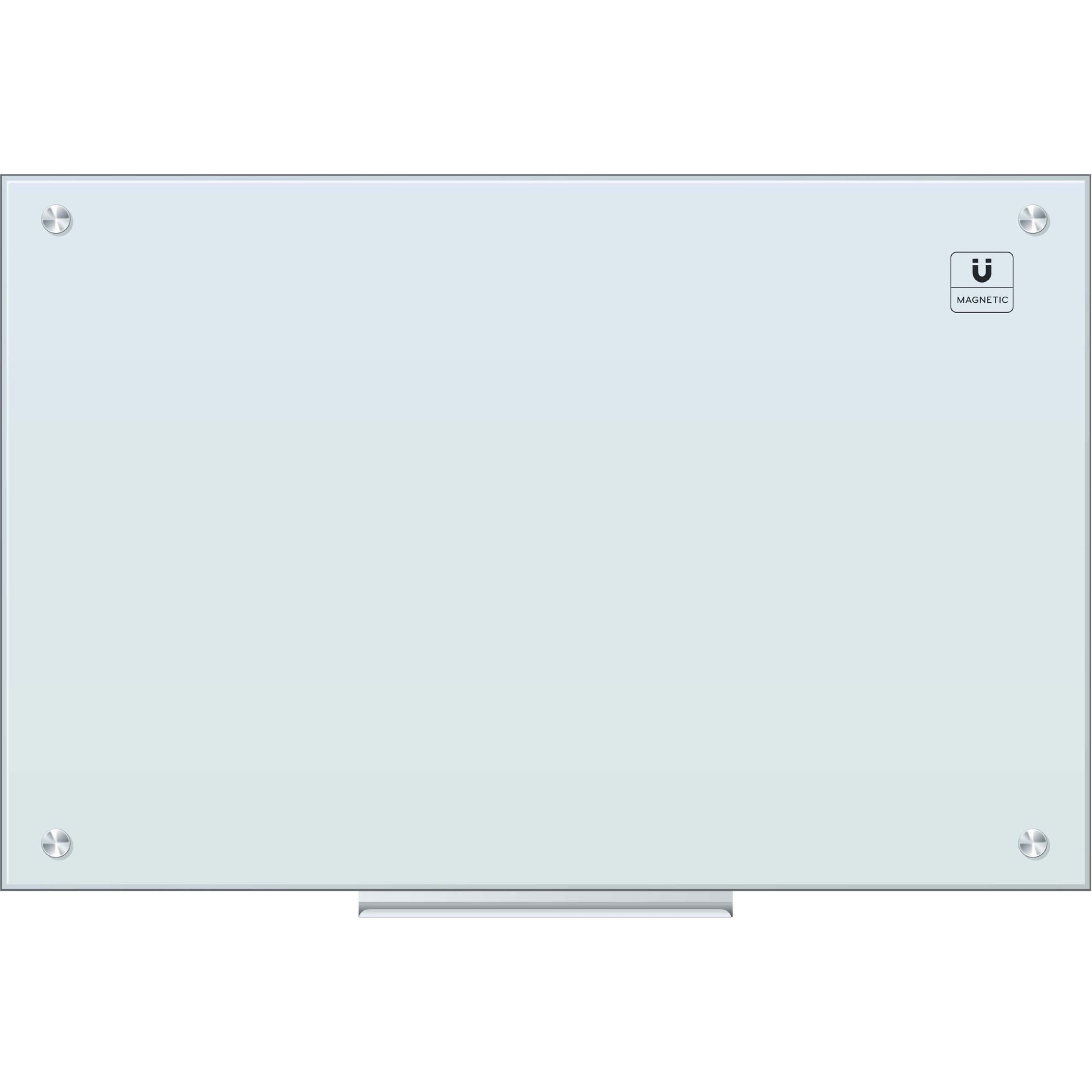 23" (1.9 ft) Width x 35" (2.9 ft) Height - Frosted White Tempered Glass Surface - Rectangle - Horizontal/Vertical - Magnetic - 1 Each