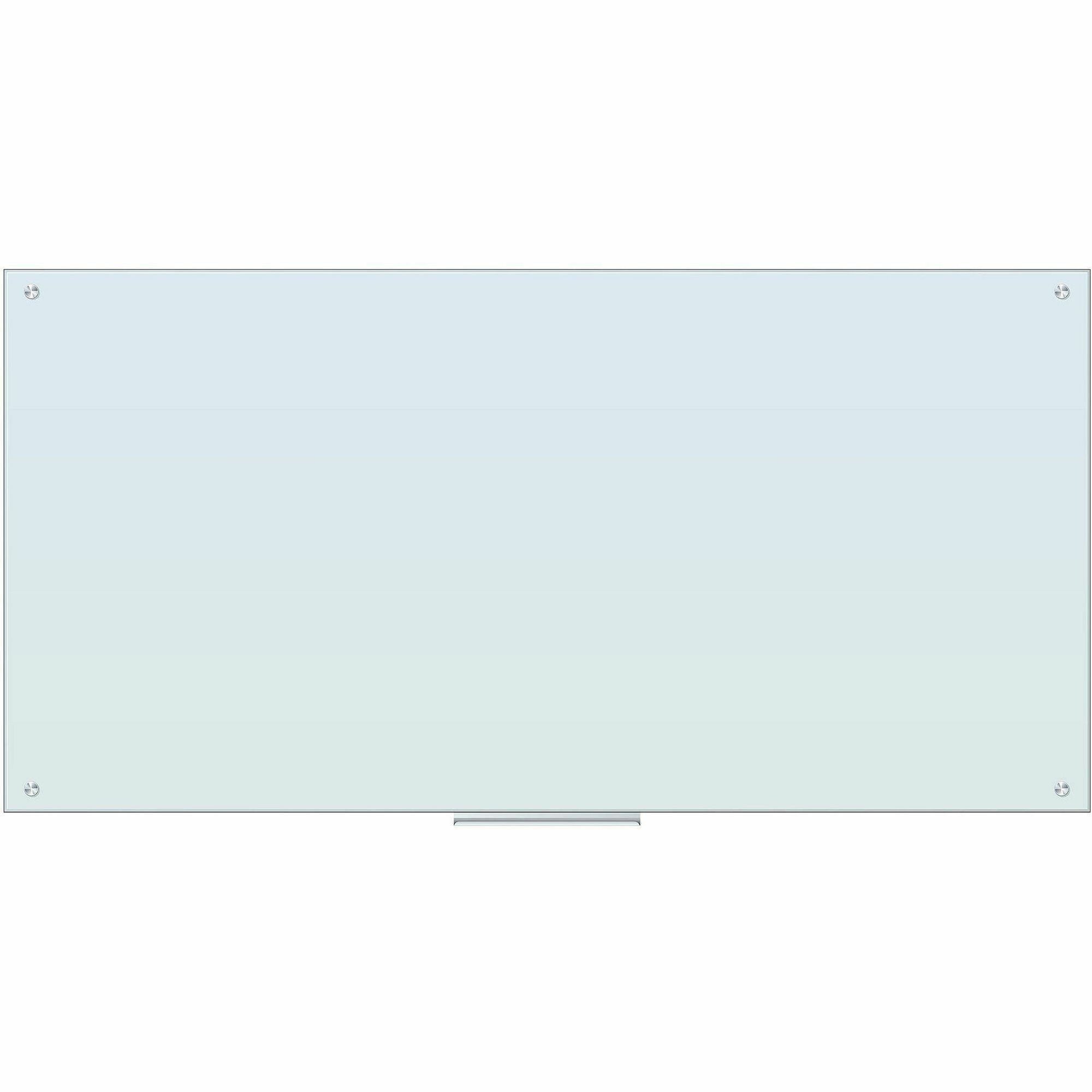 U Brands Magnetic Glass Frameless Dry-Erase Board - 72" (6 ft) Width x 36" (3 ft) Height - Frosted White Tempered Glass Surface - Rectangle - Horizontal/Vertical - Magnetic - 1 Each