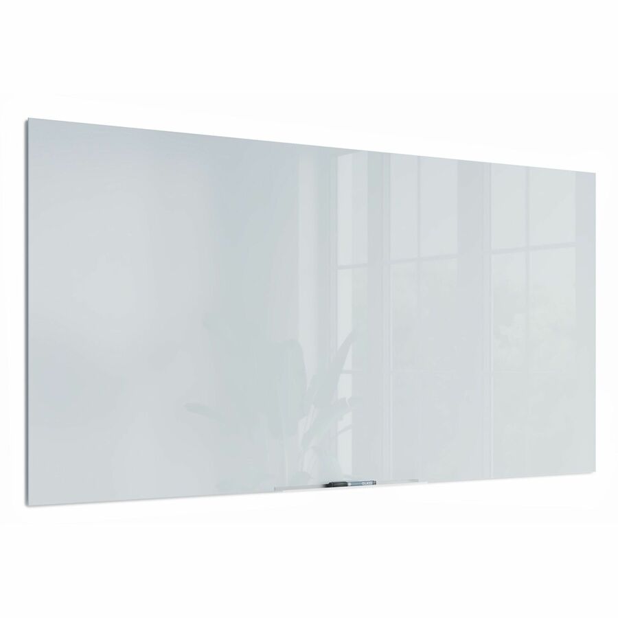 U Brands Floating Non-Magnetic Glass Frameless Dry-Erase Board - 72" (6 ft) Width x 36" (3 ft) Height - Frosted White Tempered Glass Surface - Rectangle - Horizontal/Vertical - 1 Each
