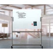 U Brands Magnetic Glass Dry-Erase Board Rolling Easel