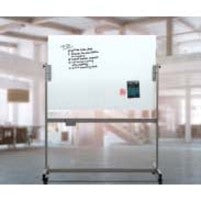 U Brands Magnetic Glass Dry-Erase Board Rolling Easel