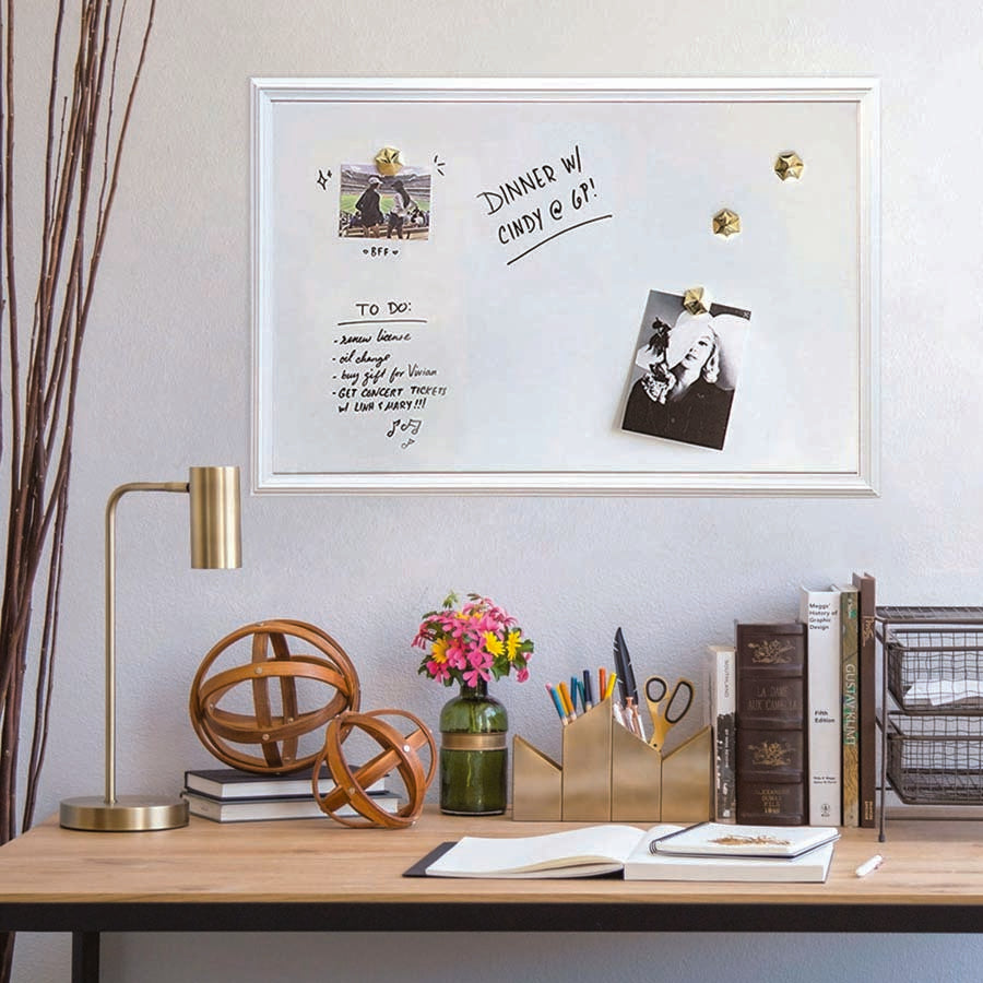 U Brands Magnetic Dry-Erase Board - 30" (2.5 ft) Width x 20" (1.7 ft) Height - White Painted Steel Surface - White Wood Frame - Rectangle - Horizontal/Vertical - Magnetic - 1 Each