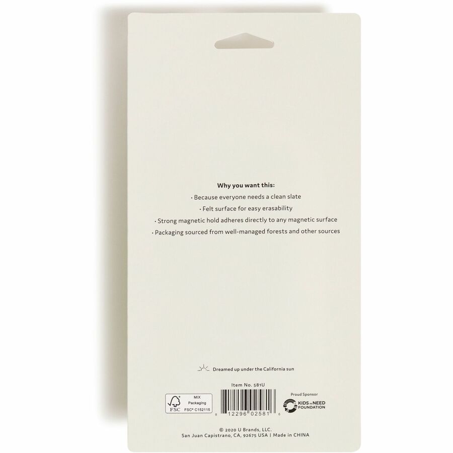 White - Rectangle - Felt - 1 Each - Magnetic, Contoured