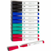 Medium Marker Point - Erasable - Assorted Ink - White Plastic Barrel - 12 / Pack
