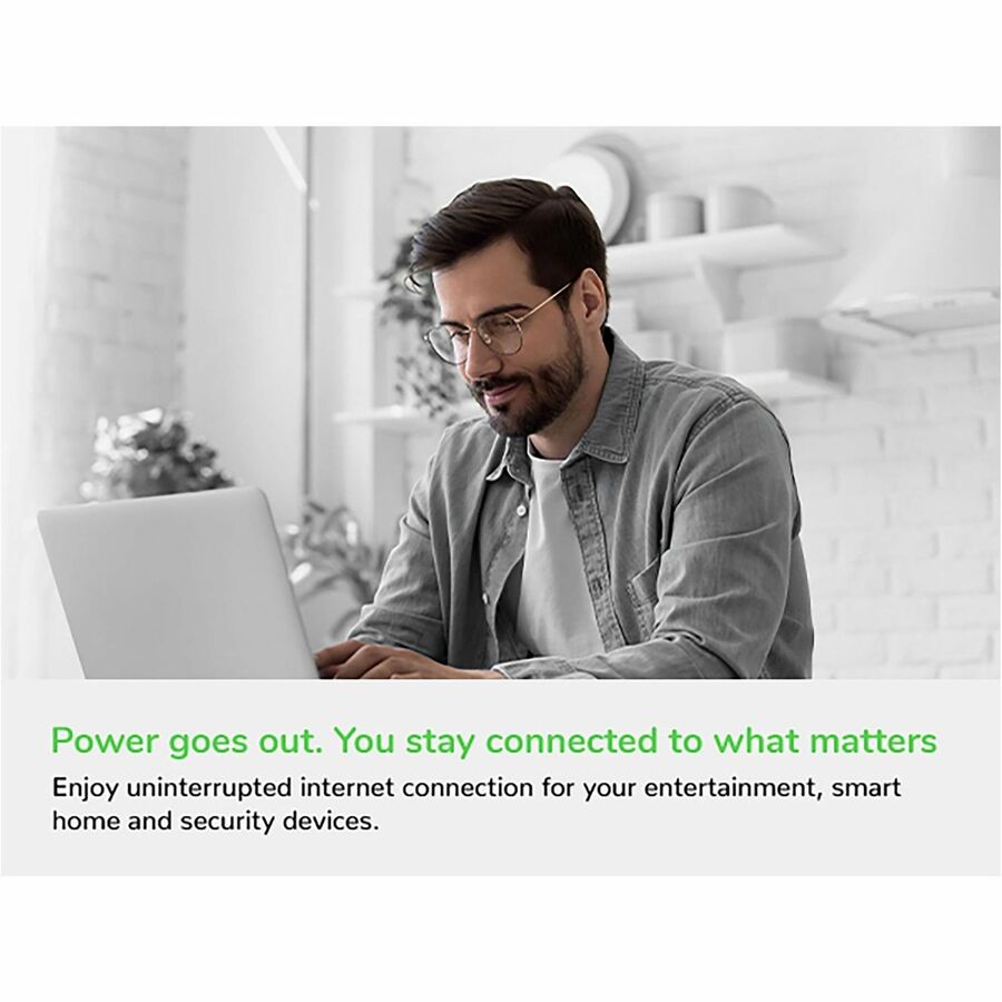 Tower - 8 Hour Recharge - 2 Minute Stand-by - 120 V Input - 120 V AC Output - Single Phase - Stepped Approximated Sine Wave - 6 x NEMA 5-15R, 3 x NEMA 5-15R Surge Receptacle(s) - 9 x Battery/Surge Outlet - USB