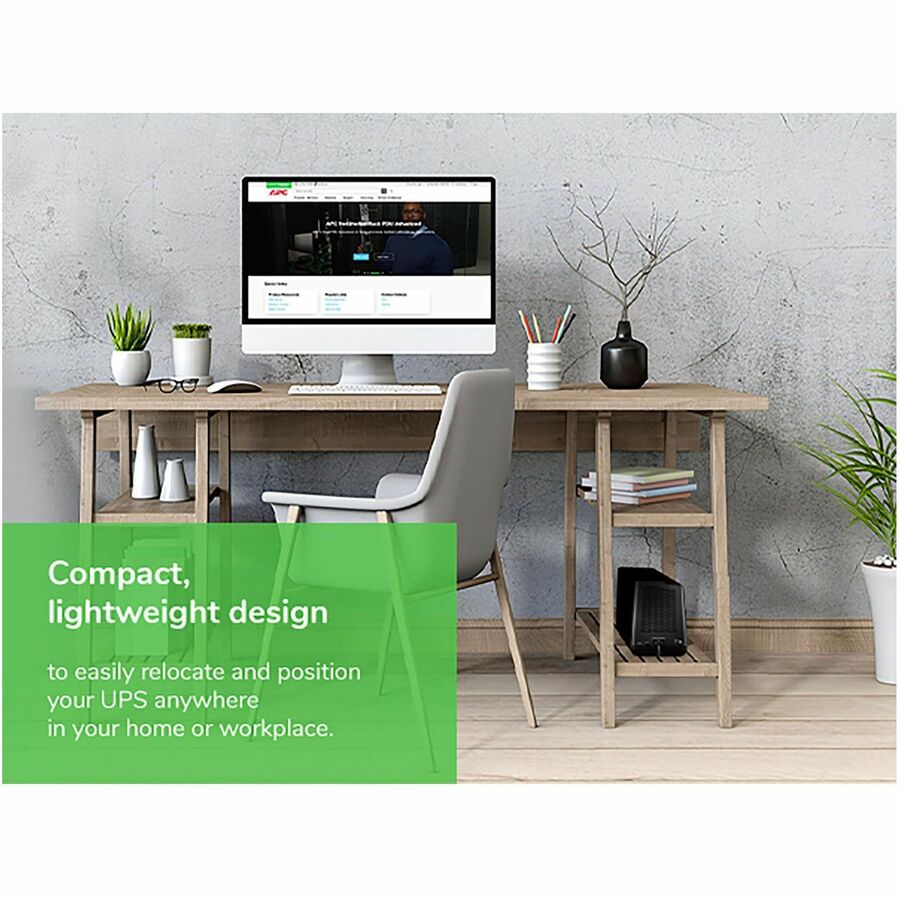 Tower - 8 Hour Recharge - 2 Minute Stand-by - 120 V Input - 120 V AC Output - Single Phase - Stepped Approximated Sine Wave - 6 x NEMA 5-15R, 3 x NEMA 5-15R Surge Receptacle(s) - 9 x Battery/Surge Outlet - USB