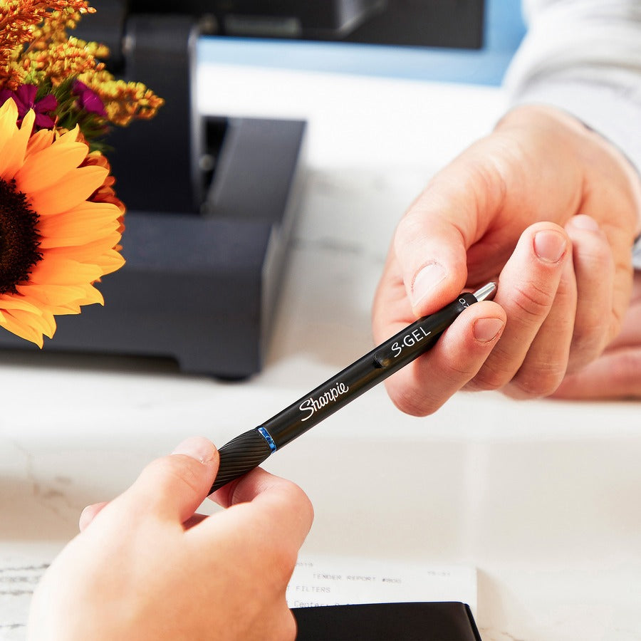 Sharpie S-Gel Pens - 0.7 mm Pen Point - Blue Ink - Gel-based - Black Barrel - 2 / Pack