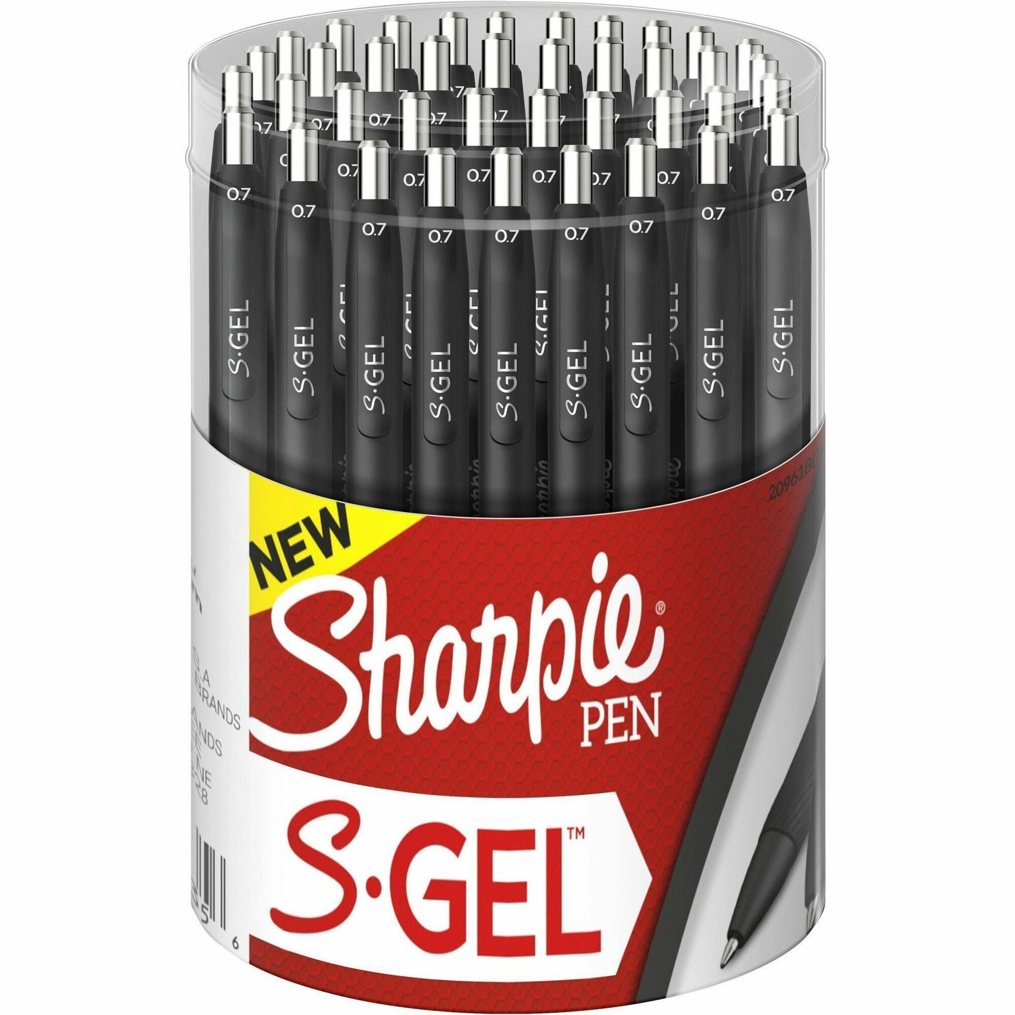 0.7 mm Medium Pen Point - Refillable - Retractable - Black Ink - Gel-based - Black Barrel - 36 / Box